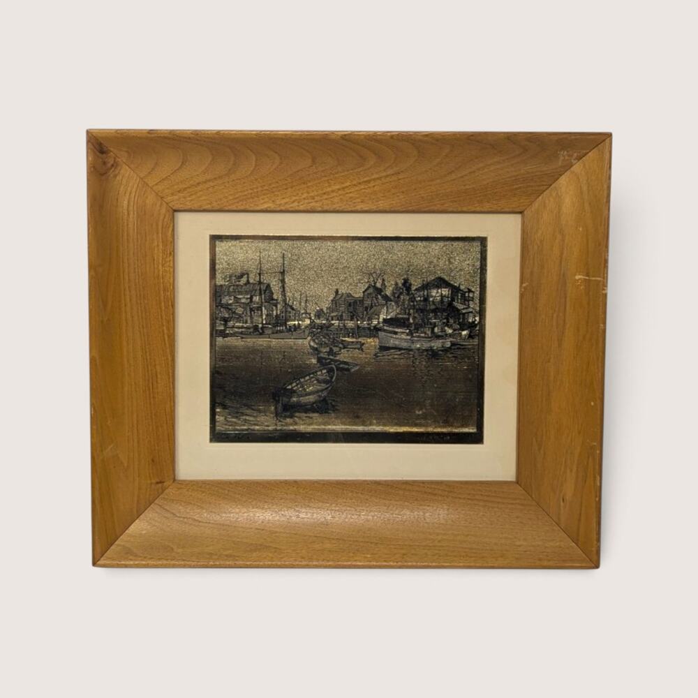 Vintage Lionel Barrymore San Pedro Gold Foil Etching